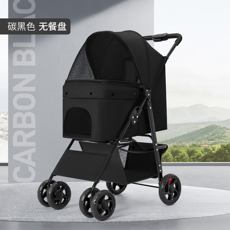Distribuidores mayoristas de carriola plegable de un clic para mascotas en negro carbono