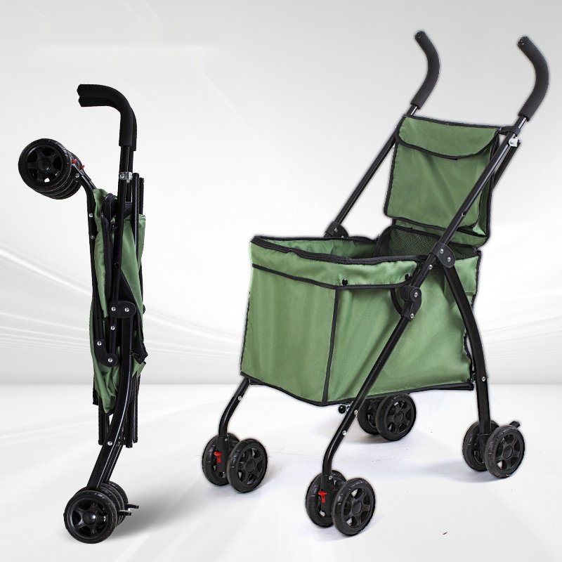 Carriola para perros pequeños verde — proveedor mayorista de carriolas plegables para mascotas