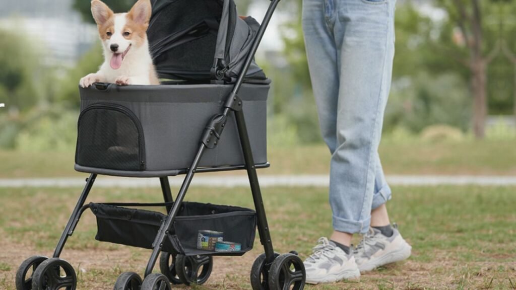 Foldable vs detachable pet stroller wholesale comparison — standard 4-wheel and 2-in-1 detachable pet stroller side by side